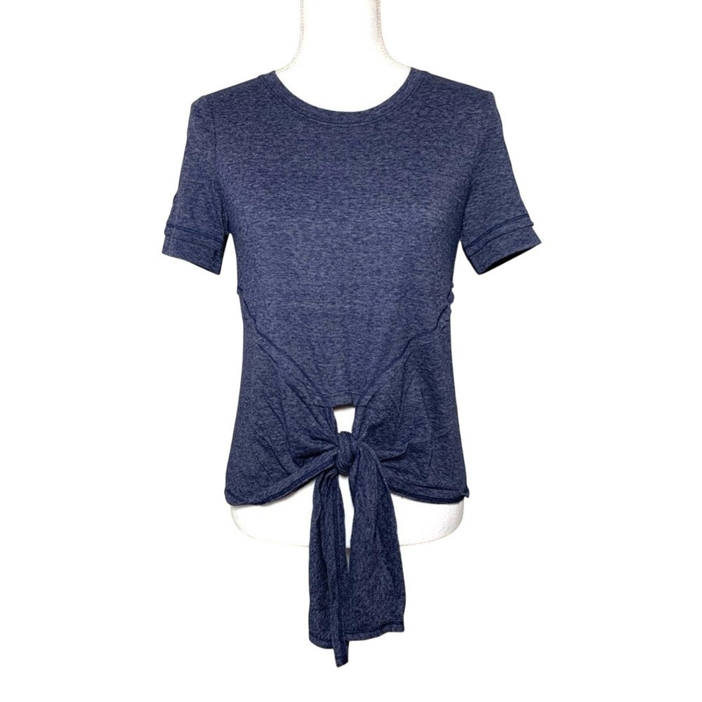 B.O.G Collective Blue Tie-Front Short Sleeve‎ Tee Top Women's Small